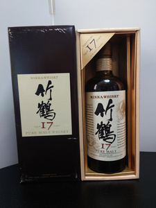 １円～ 【未開栓】NIKKA ニッカ 竹鶴 17年 ピュアモルト 旧ラベル ウイスキー 700ml 43％ 箱付