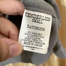 テンダーロイン TENDERLOIN ウエスタンシャツ 長袖 サイズS グレー系 ピケ レーヨン100% ダイヤ柄スナップボタン使用_画像5
