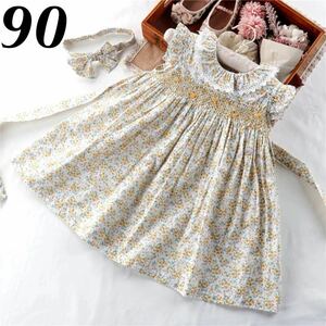  One-piece girl floral print Kids child clothes handmade no sleeve One-piece smo King One-piece Shirley Temple BeBe liking 