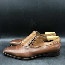 M1724 Santoni サントーニ レザー ビジネスシューズ ドレスシューズ 内羽根 メンズ 7.5/25.5cm相当 ブラウン 茶 革靴 シューズ_画像4