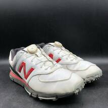 M2719 NEW BALANCE ニューバランス 574 ゴルフシューズ スパイクシューズ BOA ボア メンズ US9.5/27.5cm ホワイト レッド_画像2