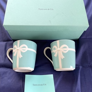 新品★TIFFANY&Co. ティファニー マグカップ ペア ブルーボックス ブルーリボン 食器 の画像1