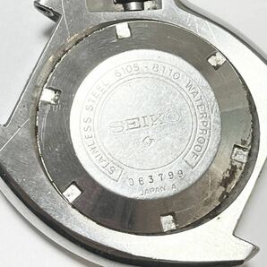 509 稼動品 SEIKO セイコー 6105-8110 オートマチック 腕時計 フェイスのみ 黒文字盤 の画像4