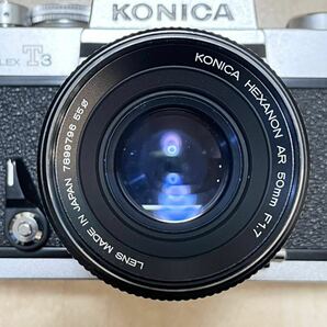 524 KONICA コニカ AUTOREFLEX T3 フィルムカメラ／HEXANON AR 50mm f1.7／28mm f3.5／UC ZOOM-HEXANON AR 80~200mm f4 カメラレンズの画像3
