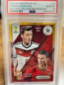 【PSA10】2014 PANINI PRIZM WORLD CUP MATCHUPS CRISTIANO RONALDO/MESUT OZIL YELLOW&RED PULSAR ロナウド/エジル