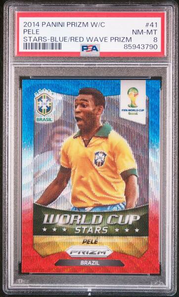 2014 PANINI PRIZM WORLD CUP STARS 41 PELE BLUE & RED WAVE PRIZM ペレ