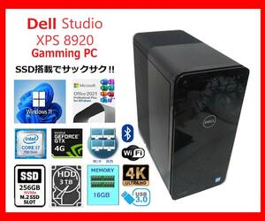 Dell XPS 8920 サクサク Core i7-7700～4.2Ghz×8/16G/新M.2.SSD256G +新HDD3T/GTX745-4G/WiFi/W11/office2021