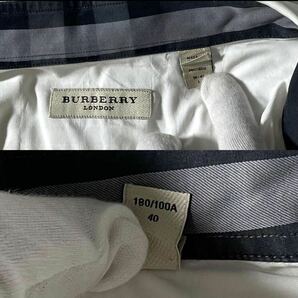 1734I メガチェック バーバリーロンドン メンズ カッターシャツ 長袖シャツ 大きいサイズ XL相当 Burberry ビジネス 通勤 ○ホワイト系の画像10