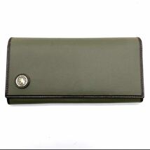 2518小5 ハンティングワールド 長財布 バチュー レザー メンズ ロゴ金具 wallet お札入れ 小銭入れ カード入れ hunting world ○グリーン系_画像2