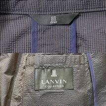 2504ヤ5 極美品 ランバンコレクション テーラードジャケット 『シアサッカー生地』 LANVIN COLLECTION サマージャケット 48 ブラック_画像9