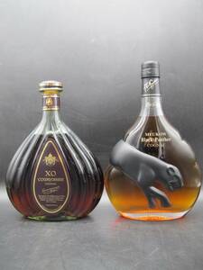 COURVOISIER クルボアジェ XO/ミュコー ブラックパンサー コニャック ブランデー 700ml 40%【未開栓品】古酒 2本セット