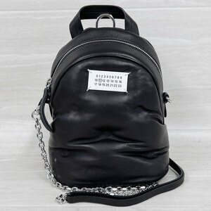 新品・アウトレット！ Maison Margiela メゾンマルジェラ バックパック Glam Slam グラムスラム S56WA0014 P4300 レザー ブラック