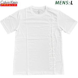 カルバンクライン 新品・アウトレット 半袖 Tシャツ 4MS0K103 100 WHITE 白 Lサイズ メンズ クリックポストで送料無料