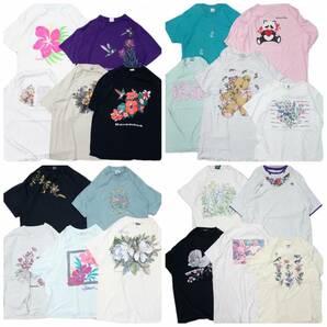 古着卸 現物まとめ売り 洗濯済み 90s～ レディースデザイン かわいい 半袖Tシャツ 20枚セット (S-XXL)の画像1