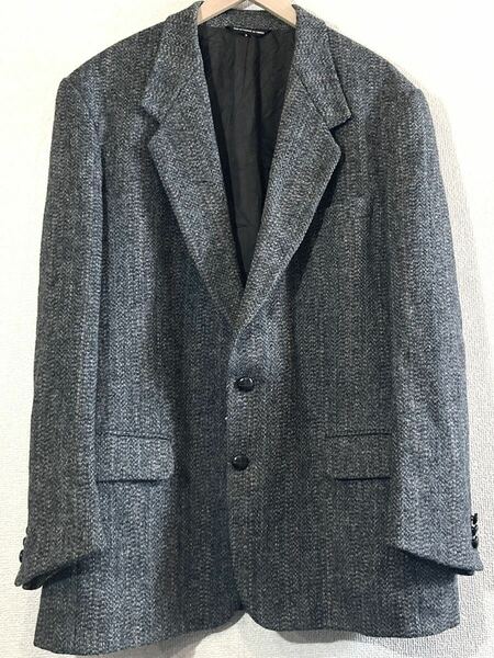 Harris Tweed★80's-90'sVINTAGE★ツイードジャケット★くるみ釦★VIRGIN WOOL★USA★カナダ製★ハリスツイード★ビンテージ★グレー★灰