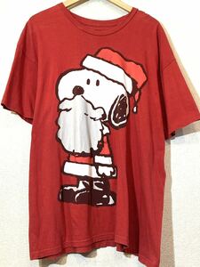 PEANUTS★Tシャツ★スヌーピー★サンタクロース★ビッグサイズ★シルエット★USA★ピーナッツ★ビンテージ★赤★XL