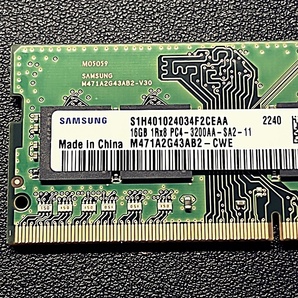 【中古】SAMSUNG 16GB DDR4 3200MHz PC4-25600 M471A2G43AB2-CWEの画像2