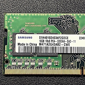 【中古】SAMSUNG 16GB DDR4 3200MHz PC4-25600 M471A2G43AB2-CWEの画像2