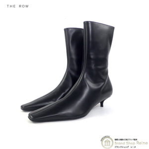 ザ・ロウ （The Row） レザー ショートブーツ サイドジップ 靴 F1423 ブラック ＃37.5（新品）