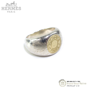  Hermes (HERMES) Serie кольцо Gold × серебряный 925 750 кольцо 10 номер Vintage ( б/у )