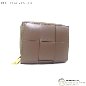 ボッテガ ヴェネタ （BOTTEGA VENETA） マキシイントレ カセット 二つ折り ファスナーウォレット 財布 701458 トープグレー（新品）