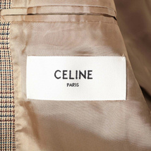 セリーヌ （CELINE） プリンスオブウェールズ ウール テーラードジャケット チェック ＃36 ベージュブラウン（中古）_画像6