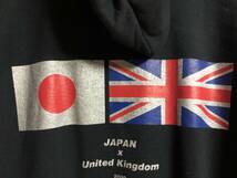 LYFT国旗パーカー　LYFT2020 JAPAN×united kingdomパーカー　XLサイズ　ブラック_画像4