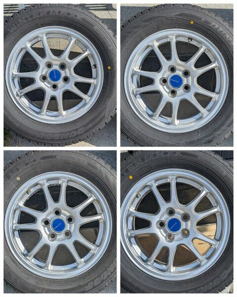 195/65R15 ダンロップWM02 スタッドレス + ホイール（平面座ナット） 4本セット