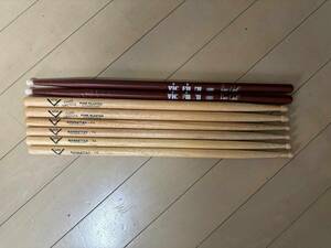 ☆彡送料無料：中古ドラムスティック９セット（VicFirth,VATER）