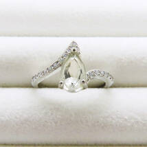 新品 水晶 クリスタル ダイヤモンド 指輪 リング 925 シルバー 天然石 宝石_画像2