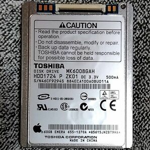 TOSHIBA MK6008GAH 60GB 4200rpm 8mm ZIF Apple iPod HDD 美品中古