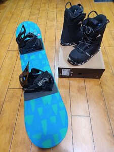 新品と中古 BURTON キッズスノボー３点セット 中古ボード LT-R 110cm 中古バインディング LT-R YOUTH 新品ブーツ GROM BOA 20.5cm