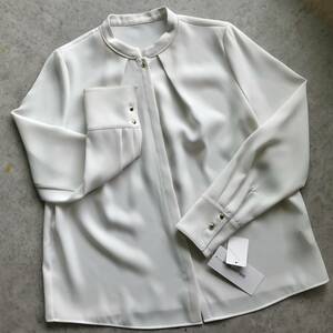  new goods * unused goods natural view ti Basic blouse S size white tag attaching white long sleeve lady's shirt popular brand 