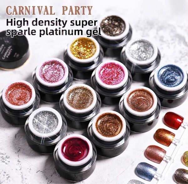 VENDEENI CARNIVAL PARTY Glitter Platinum Gel 12色の和風グリッタージェル ①