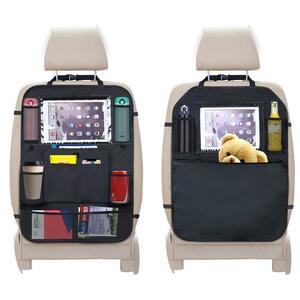 Vevins シートバックポケット 車用収納 キックガード 付き 2枚セット 後部座席 10インチipad収納可能 多機能 大容量 子供のキック対策