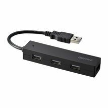 バッファロー BUFFALO USB ハブ USB2.0 バスパワー 4ポート ブラック BSH4U25BK【Windows/Mac対応】_画像1