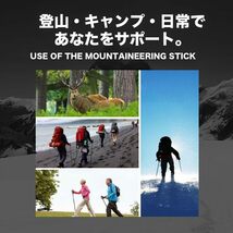 登山 キャンプ トレッキングポール 2本組み 折り畳み 調整可能 110cm 石突 ピック 軽量 アルミ製 収納袋付き 登山用 杖 ステッキ アウト_画像8