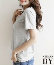 ［ニーマンバイ］ 半袖 Vネック Tシャツ 無地 シンプル カットソー トップス m サイズ 半袖で 5分 五分袖 5 分 部 はんそで 襟なし え_画像4