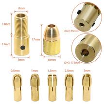 SeonFook 14点セット 小型電気ドリル コレットチャック 真鍮製 3.175mm底穴+2.35mm底穴 ミニドリルアクセサリー 0.5mm-_画像2