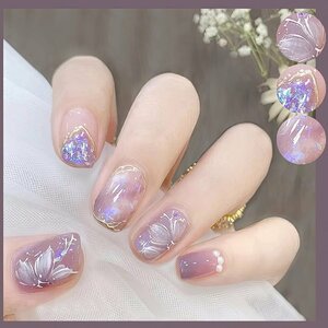 Sun&Beam Nails ネイルチップ ミディアム ショート ラウンド つけ爪 ツバキ 桜 ミディアムロング 付け爪 人気 かわいい おしゃれ