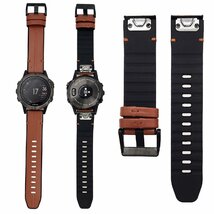 Ahayo QuickFit 22mm 交換本革シリコンハイブリッドデザインの通気性ストラップ バンド ベルトfor GARMIN(ガーミン) Fe_画像8