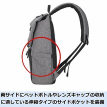 ハクバ HAKUBA カメラリュック プラスシェル シティ04 フラップバックパック上下2気室 13インチPC収納 グレー SP-CT04-FBPG_画像8