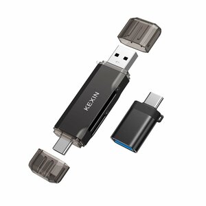 KEXIN SD カードリーダー 2in1 USB3.0/Type-C 2.0/Type C/USB 3.0-C to USB 3.0-A接続 Ty