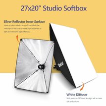 UBeesize ソフトボックス 写真照明キット 27インチ x 20インチ 連続照明キット 40W E27ソケット 8000K 電球2個付き プロ_画像2