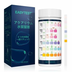 EASYTEST 6 in 1試験紙，150PCS アクアリウム テストストリップ、水質検査キット 水槽、魚タンク／淡水／池用 ，水質テストキット；