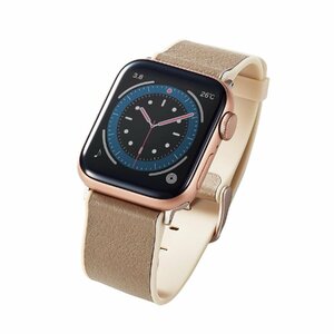 エレコム Apple Watch (アップルウォッチ) バンド 41mm 40mm 38mm レザー 革 TPU [上質で柔らかなヴィーガンレザーを