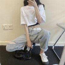 [ブブ オーハナ] クロップド ショート 丈 T シャツ タンクトップ セット レディース 女性 用 春 夏 秋 服 物 部屋着 Tシャツ ランニン_画像4