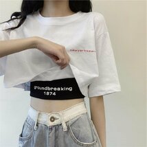 [ブブ オーハナ] クロップド ショート 丈 T シャツ タンクトップ セット レディース 女性 用 春 夏 秋 服 物 部屋着 Tシャツ ランニン_画像8