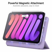 JEDirect iPadmini6 マグネットケース(8.3インチ、2021モデル、第6世代用)Pencil2の充電に対応 磁気吸着 自動ウェイク_画像3