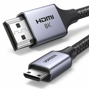 UGREEN hdmi ミニhdmi 変換ケーブル hdmi 2.1 8K＠60Hz mini hdmi 変換アダプタ 8K ミニhdmiケーブル